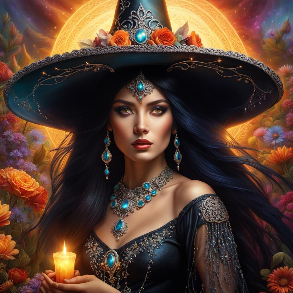 Ethereal Witchcraft Scene in Tonalism Style