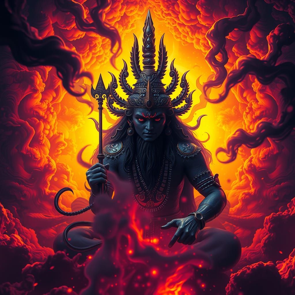Mystical Mahadev: Dark Fantasy Concept Art