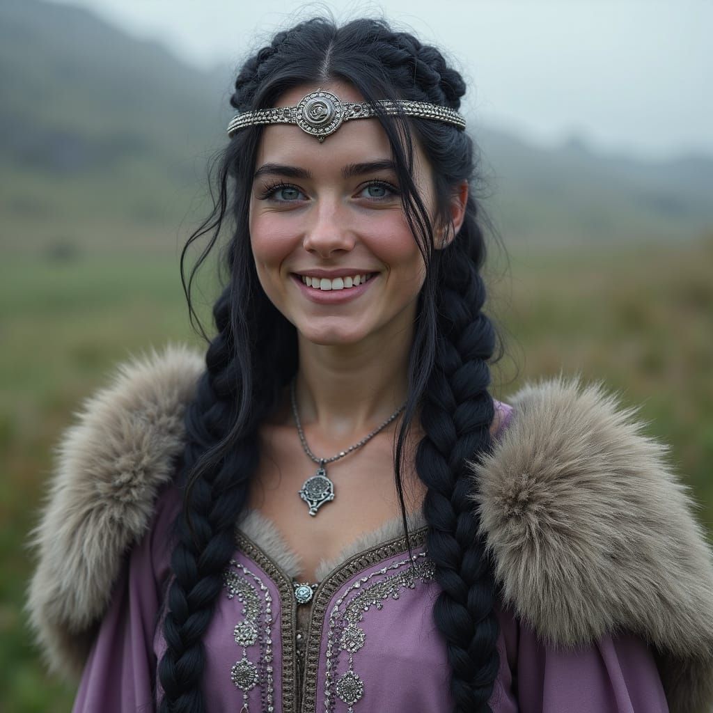 Viking Woman Sjofn in Valhalla, Digital Matte Painting