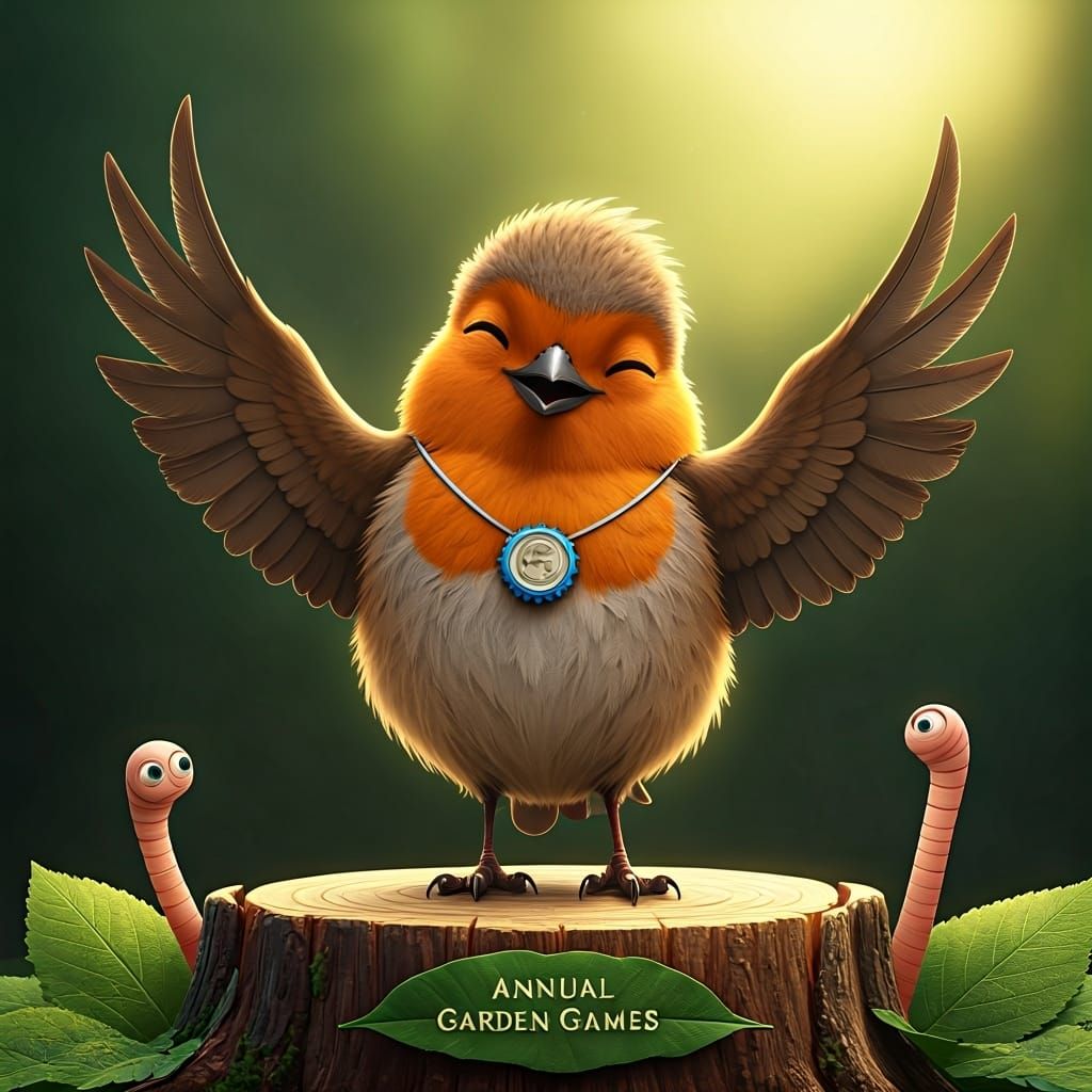 Robin Wins Garden Games in Pixar Style