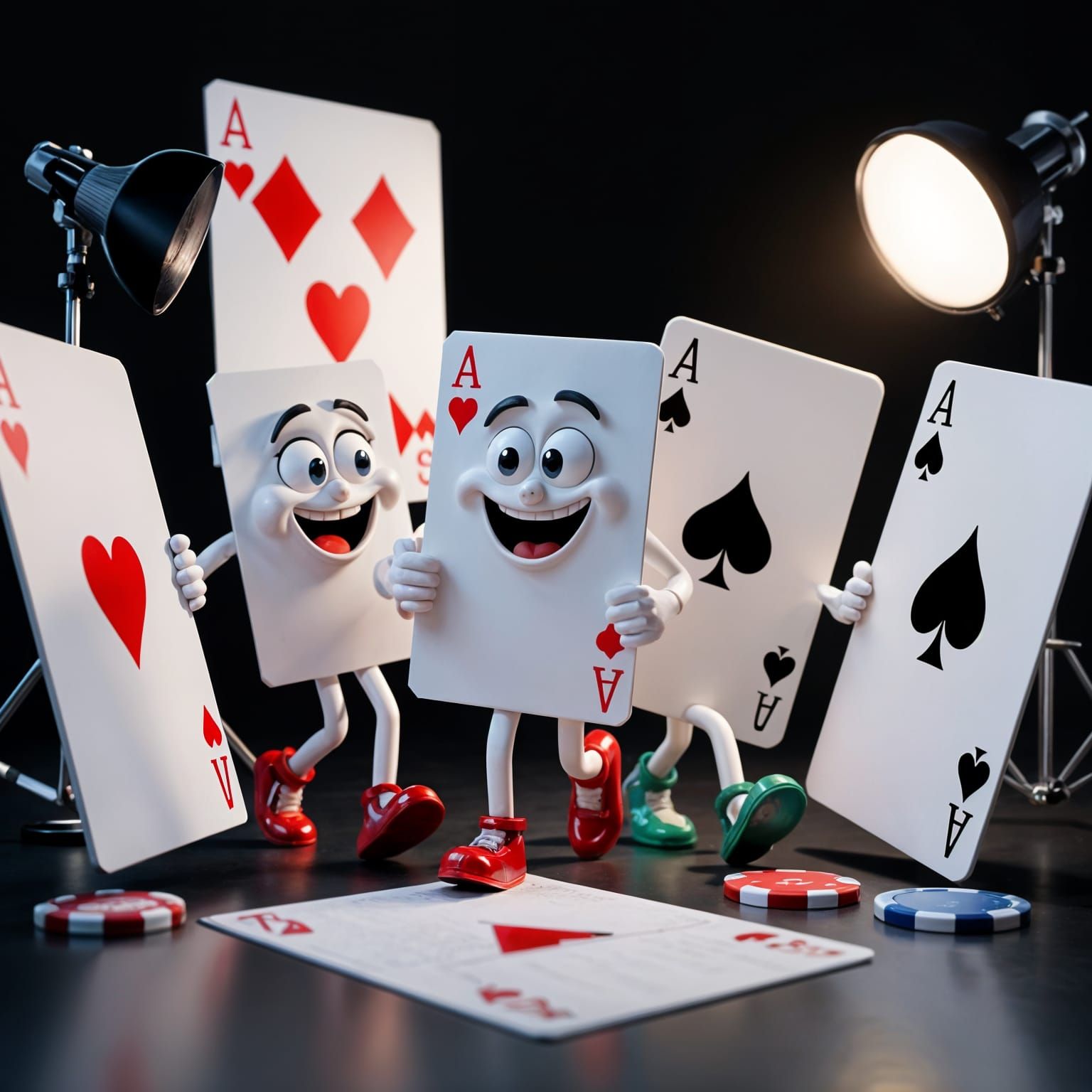 Playing Cards Come Alive in Whimsical 3D Render