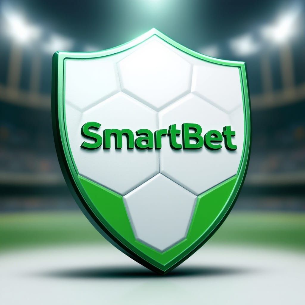 Hyper Realistic SmartBet Soccer Shield Logo in Splash Art St...