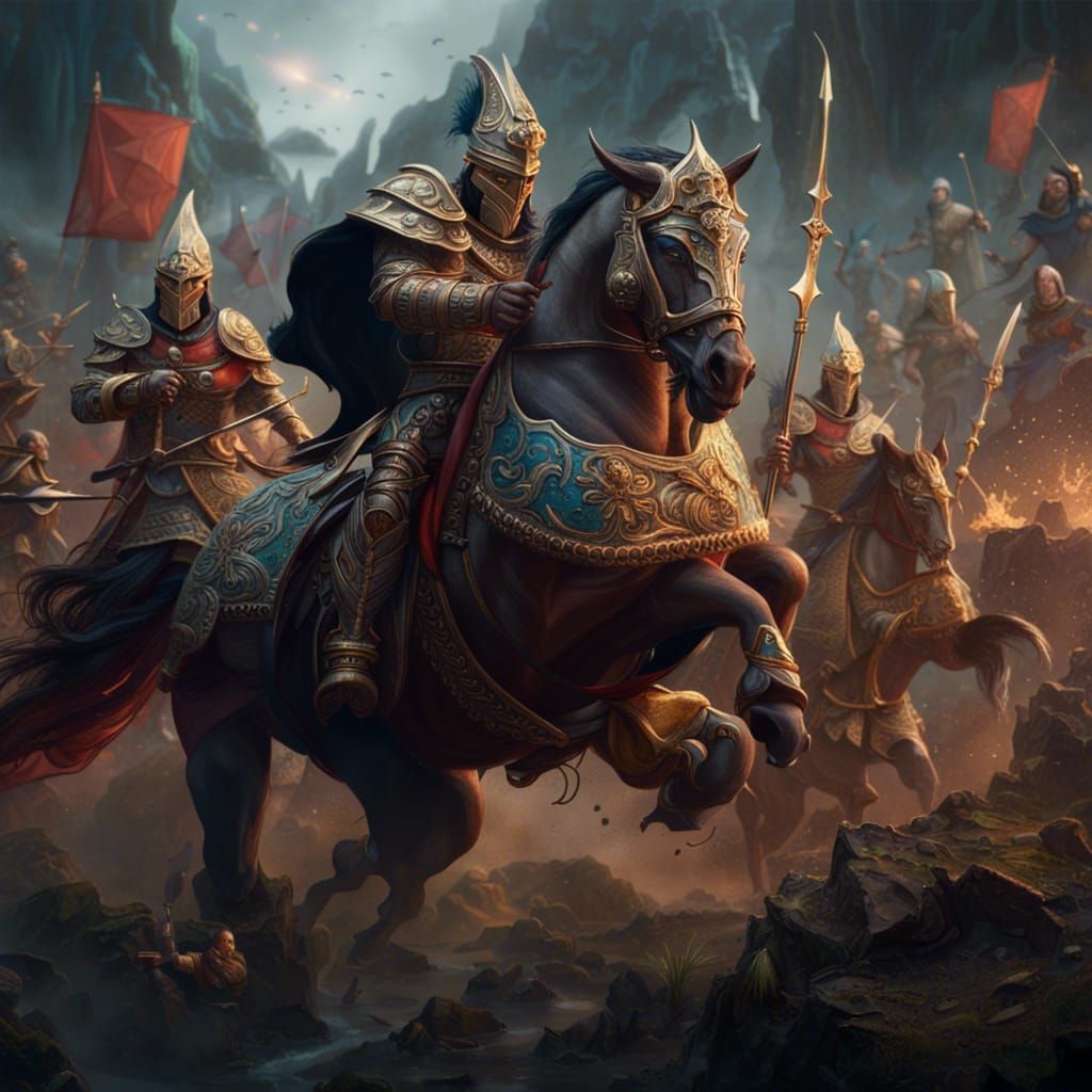 Glorious Ancient Battle in Detailed Matte Painting