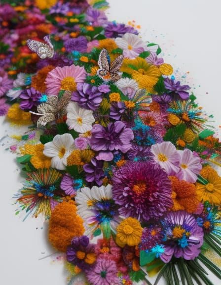 Glittering Marigold Bouquet as Detailed Fantasy Art