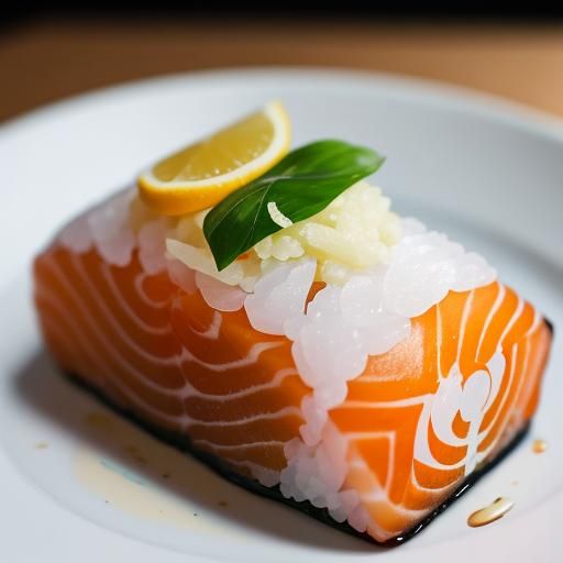 Salmon Nigiri with Cute Face: Professional Photo