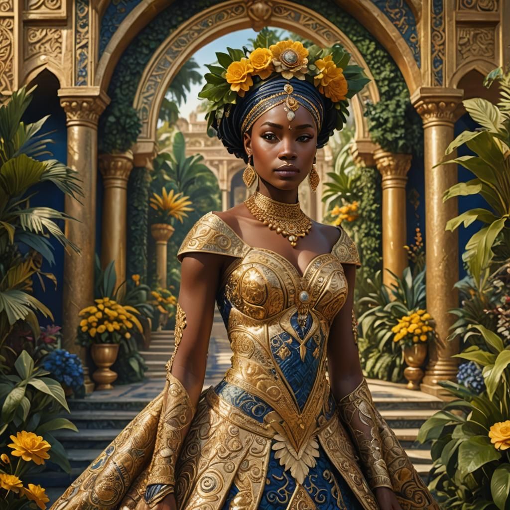 Opulent African Princess Wedding in Detailed Matte Painting