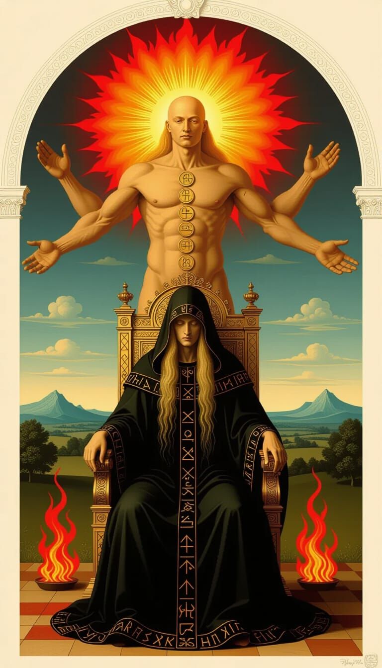 Hieronymus Bosch Style Mural of Spiritual Scene