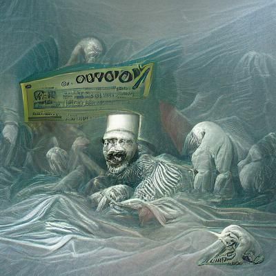 Monopoly Game Nightmare in Doré Style