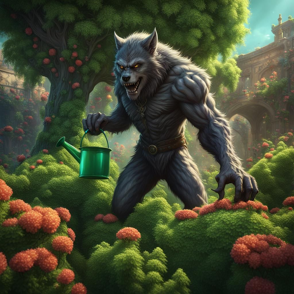 Werewolf Garden: A Detailed Matte Painting