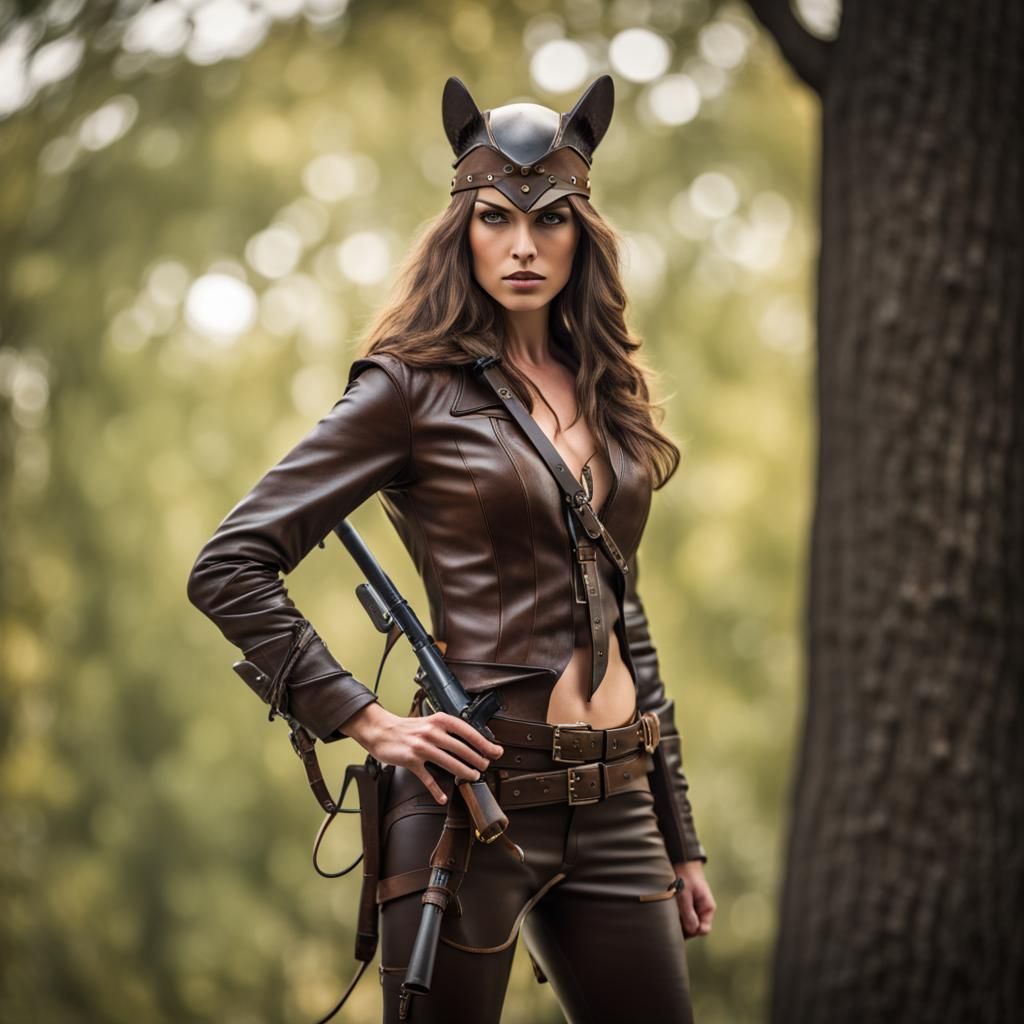 Leather Clad Huntress: Professional Photography