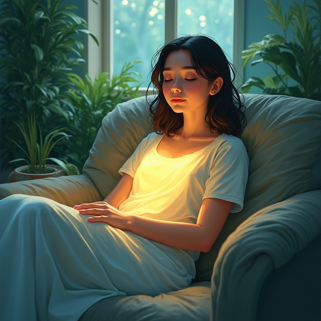 Relaxation and Serenity in Vibrant Ethereal Style