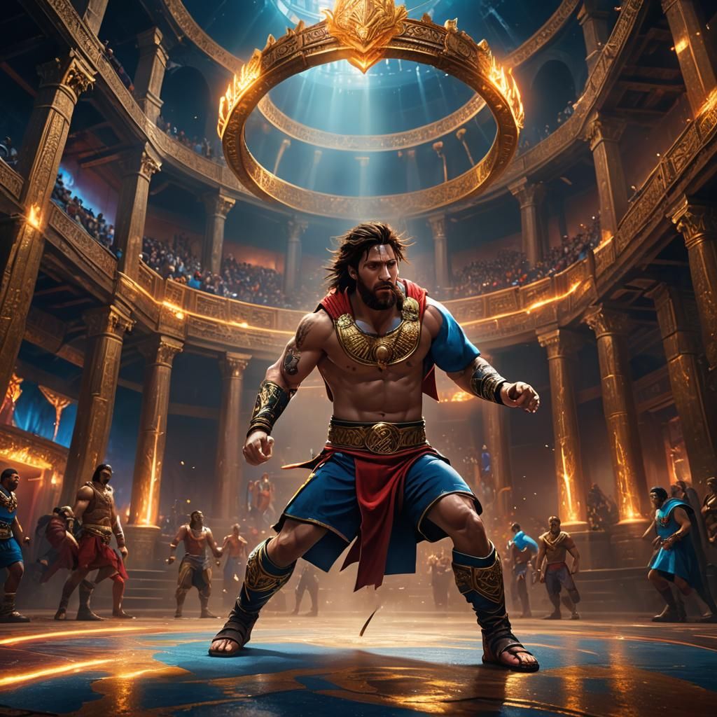 El Primo Wrestles Messi in Fantasy Arena Concept Art