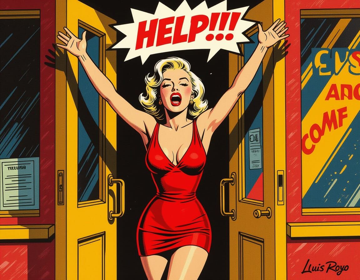 Marilyn Monroe in Illustrated Luis Royo Style