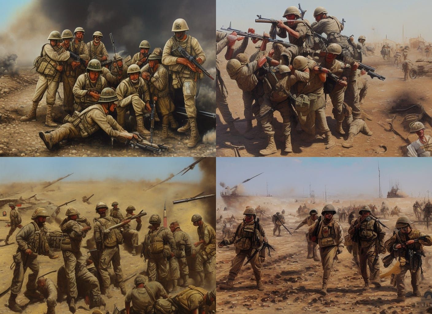Gulf War: U.S. Marines in 19th Century Oil Painting