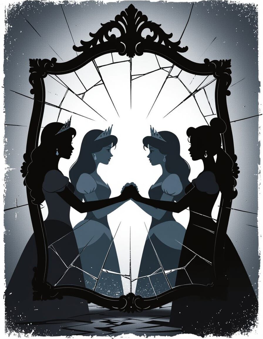 Silhouetted Disney Princesses Protest Patriarchy