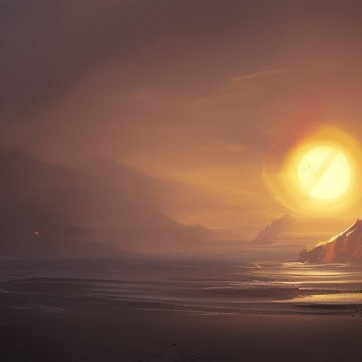 Melancholic Sunrise: A Gothic Digital Painting
