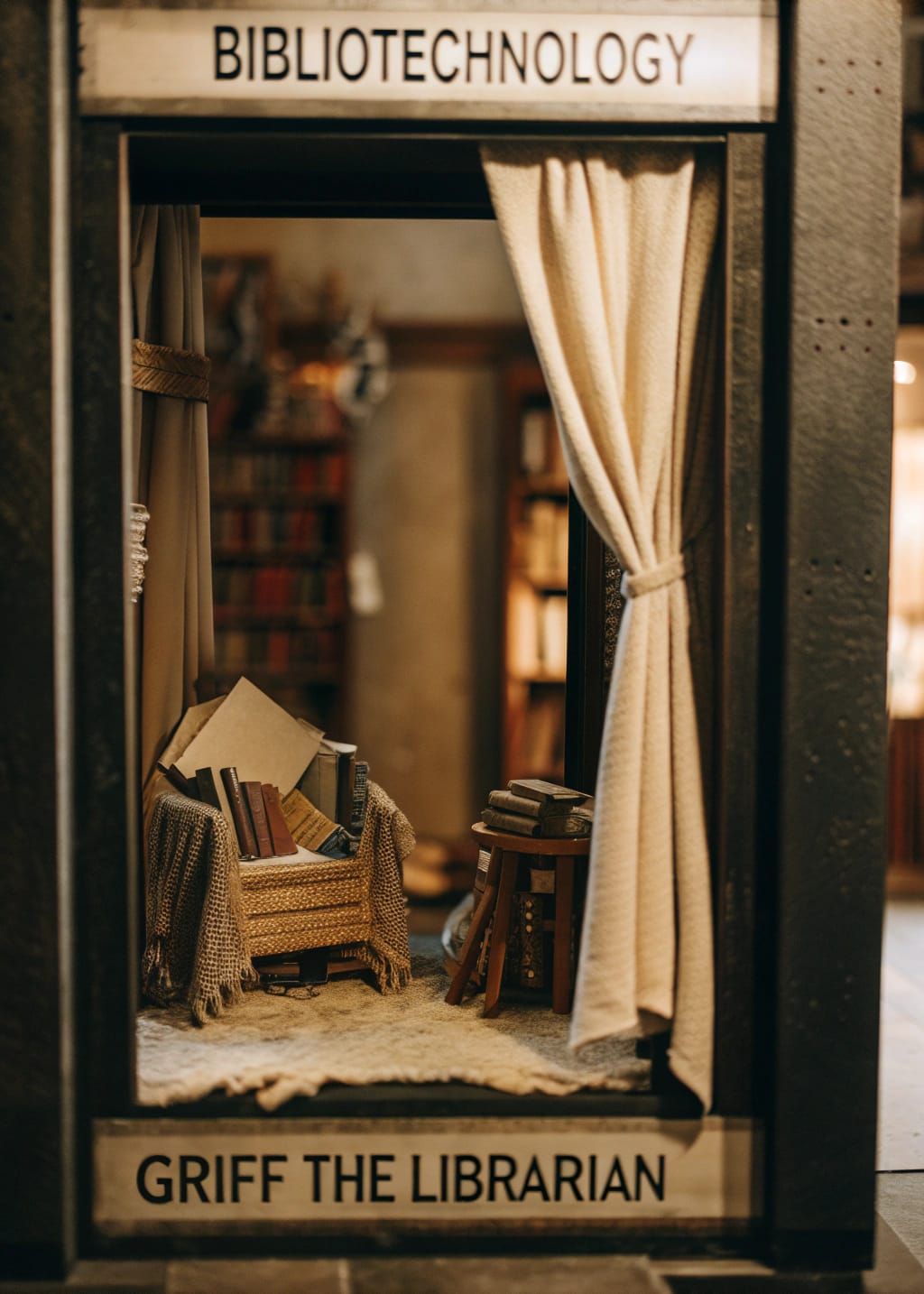 Charming Bookroombox Diorama in Warm Ambience