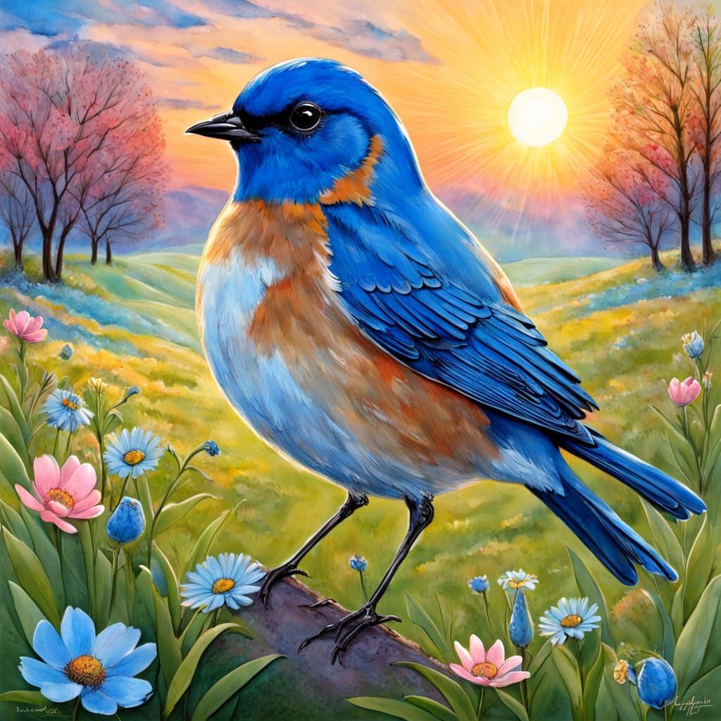 Vibrant Spring Morning in Mixed Media