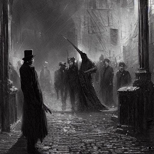Horror Scene: Jack the Ripper in Shadows