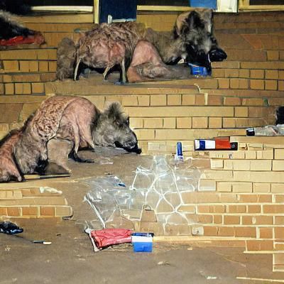 Meth-Fueled Hyena Party in Ruined City