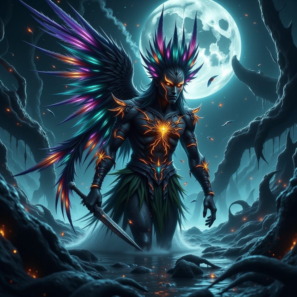 Ethereal Quetzalcóatl Emerges from Oceanic Shadows