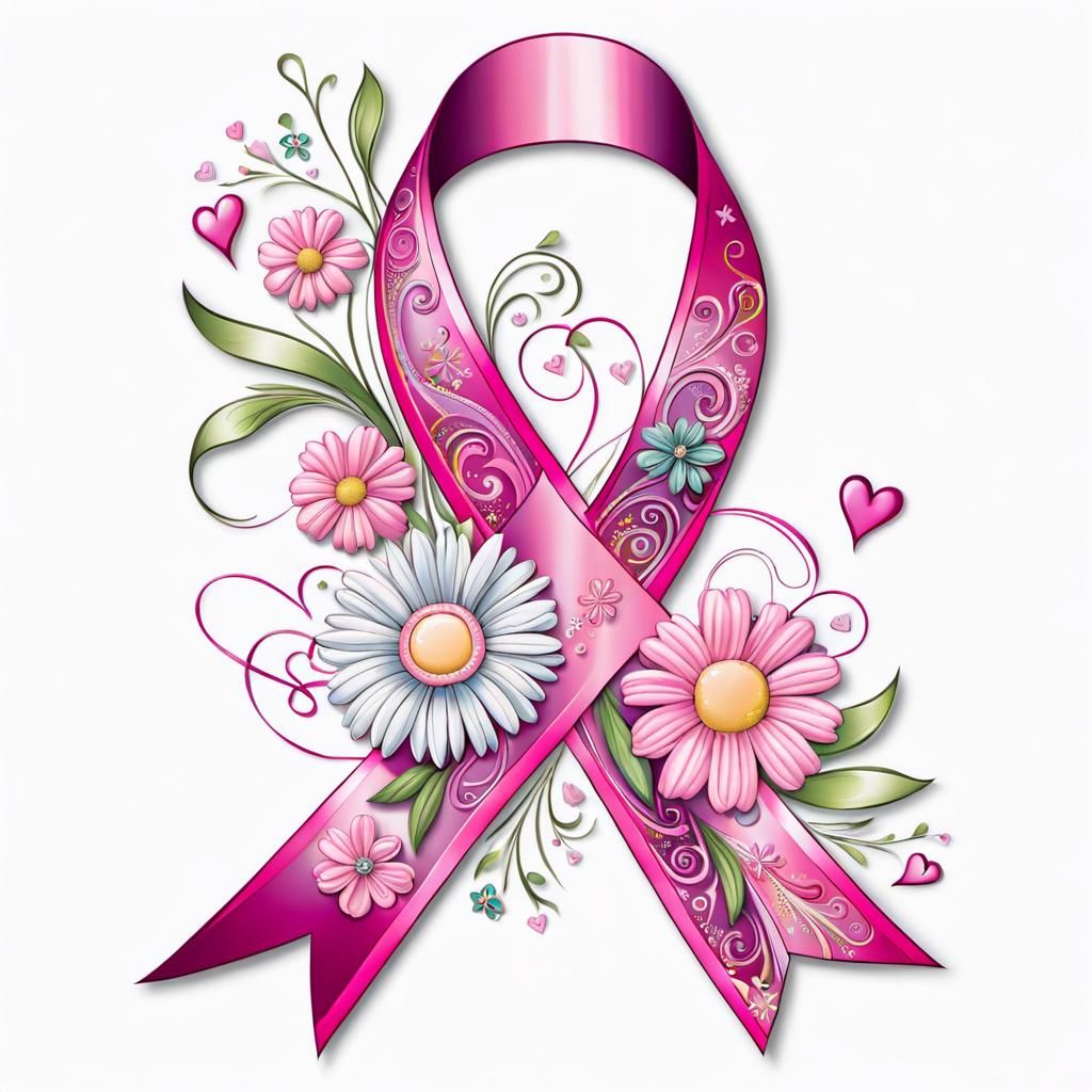 Pink Breast Cancer Awareness Ribbon Art
