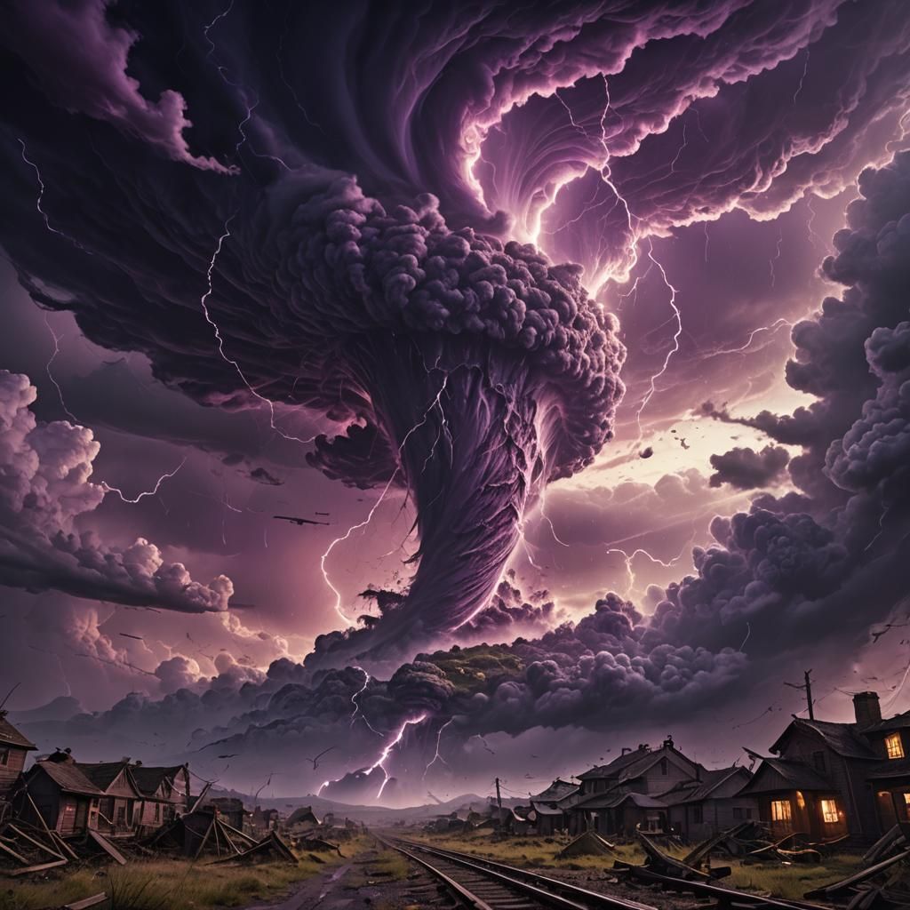 Purple Tornado in Dramatic Digital Painting