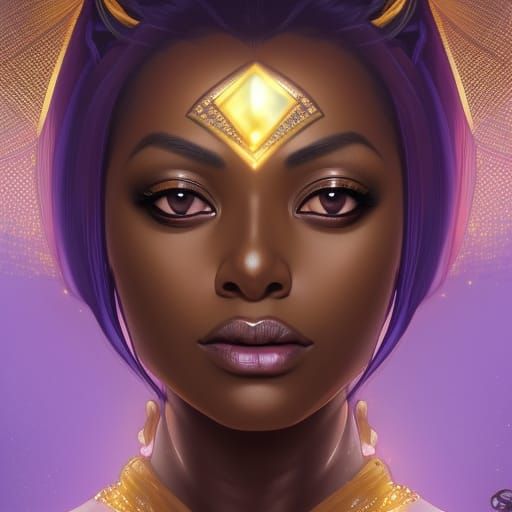 Golden Queen Portrait in Hyperdetailed Style