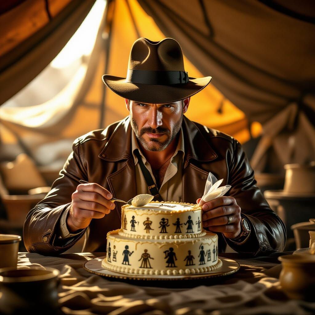 Indiana Jones Frosts an Ancient Egyptian Cake