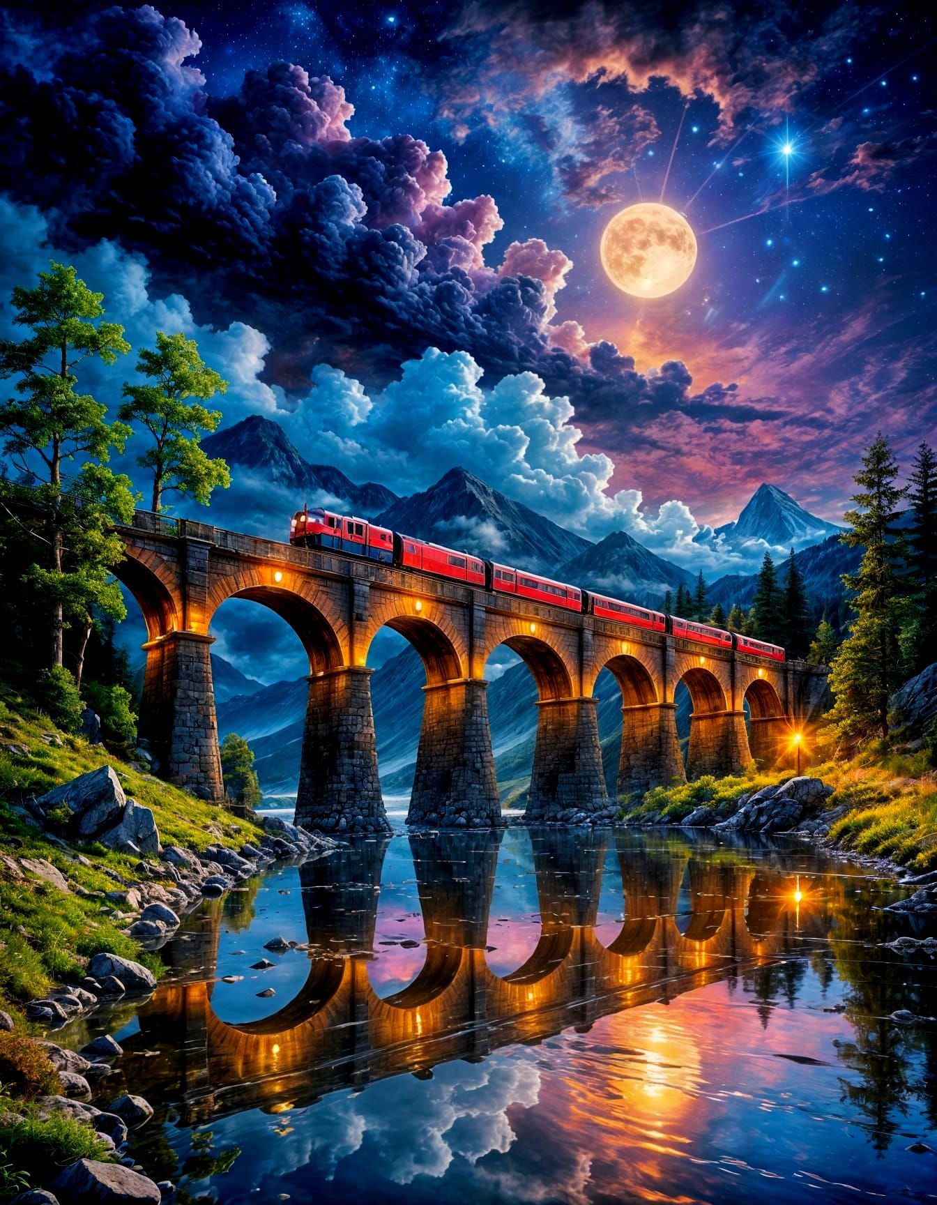 Romantic Viaduct at Golden Hour