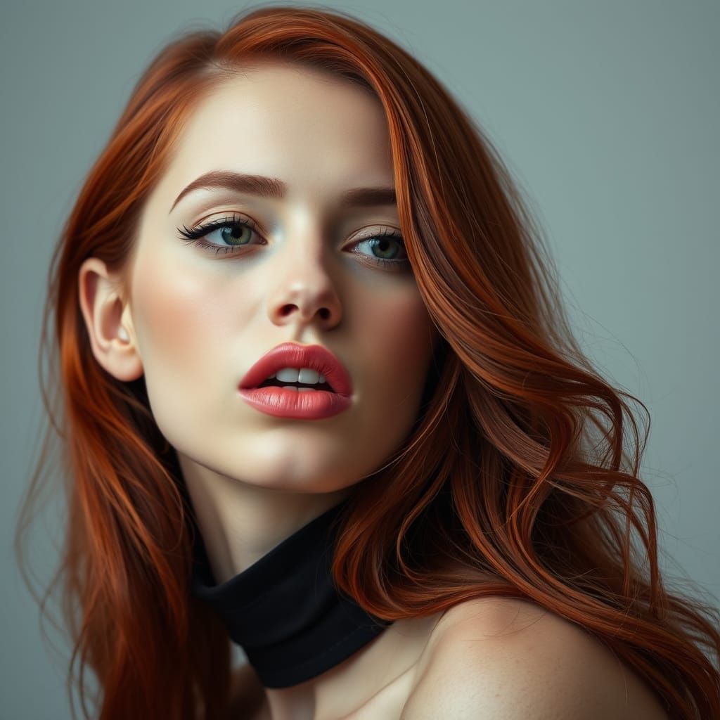 Vibrant Portrait of a Strong Redhead Woman