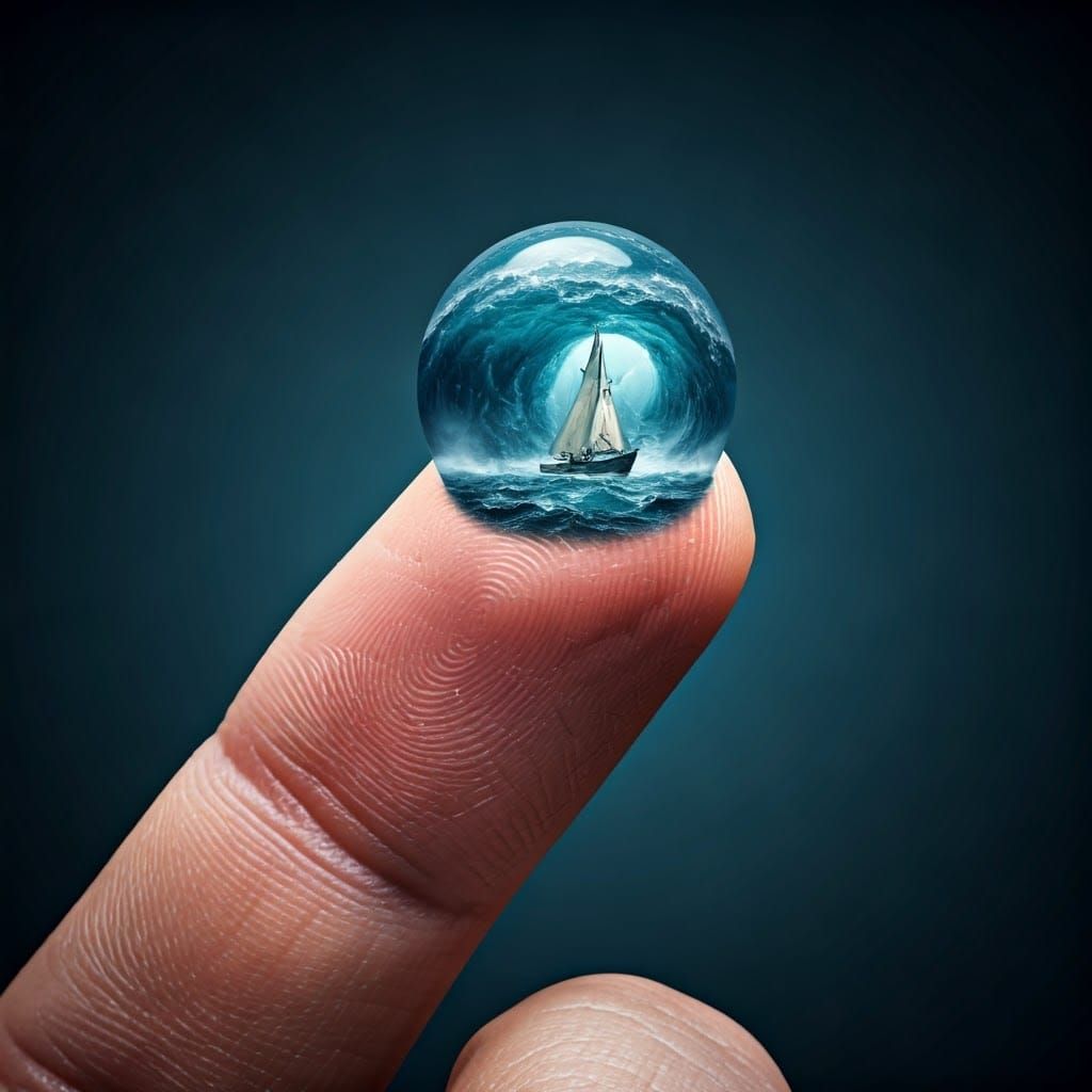 Microscopic Oceanic Storm on a Finger