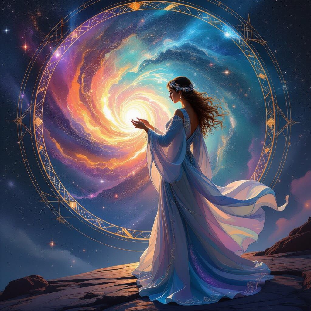 Celestial Architect Designs a Nebula in Space