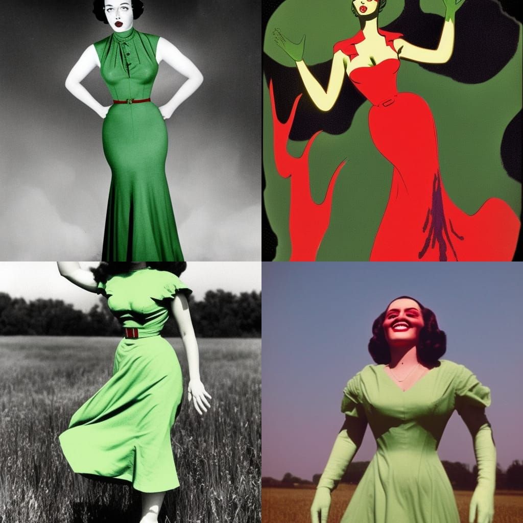 1950s Alien Encounter in Cyberpunk Style