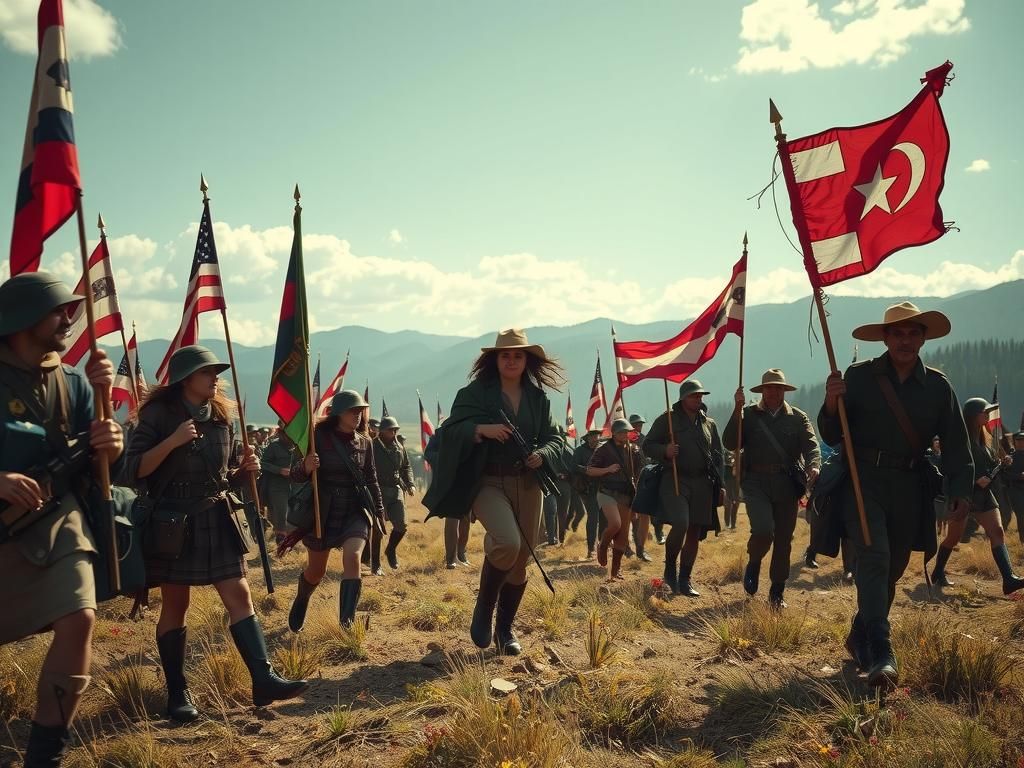 Desperate Flight: A Dark and Gritty Battle Scene