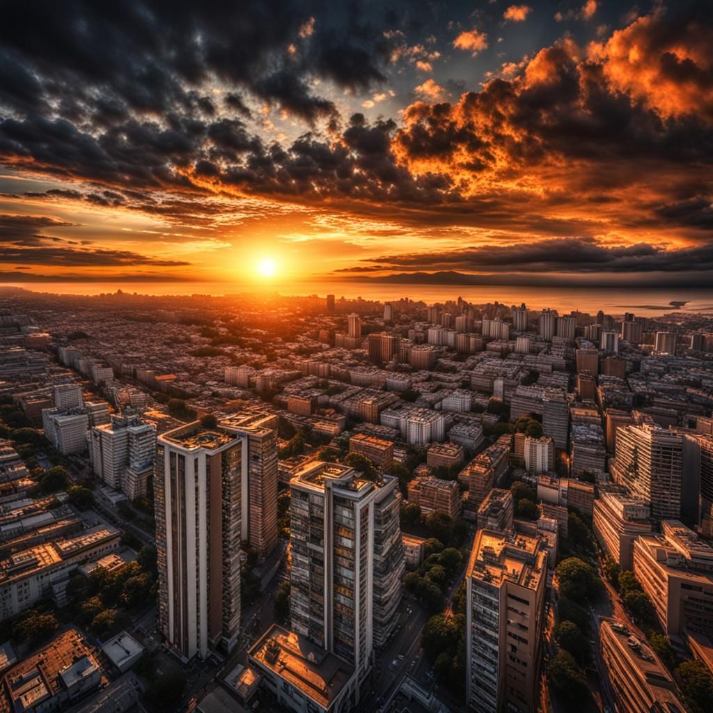 Hyperrealistic Sunset Image in Cinematic Style