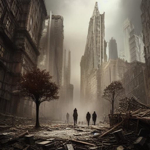 Tree Thrives in Post-Apocalyptic Cityscape