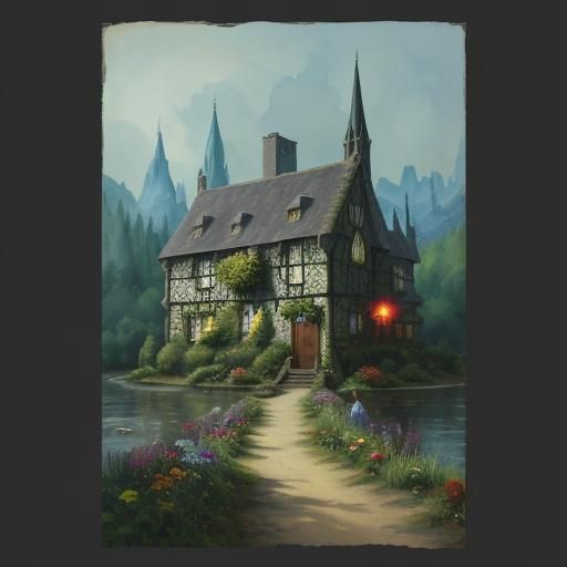 Fantasy Cottage Restaurant in Gothic Fairycore Style