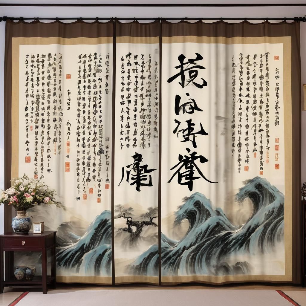 Chinese Scholar Writing Calligraphy in Epic Style