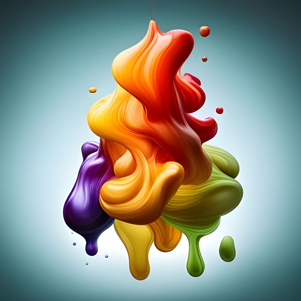 Photorealistic Colored Inks Flowing in Syrup