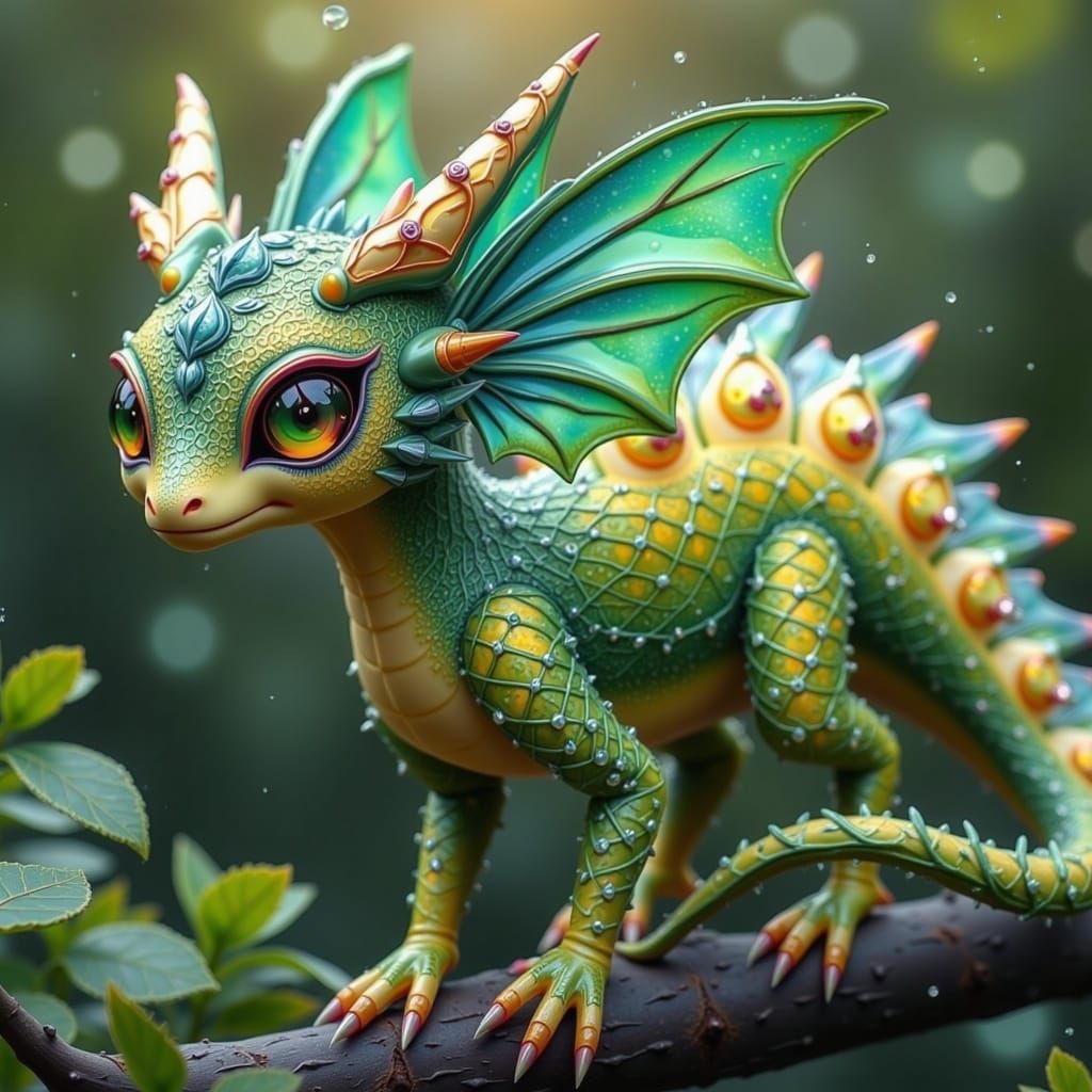 Tropical Durian-Dragon in Iridescent Scales