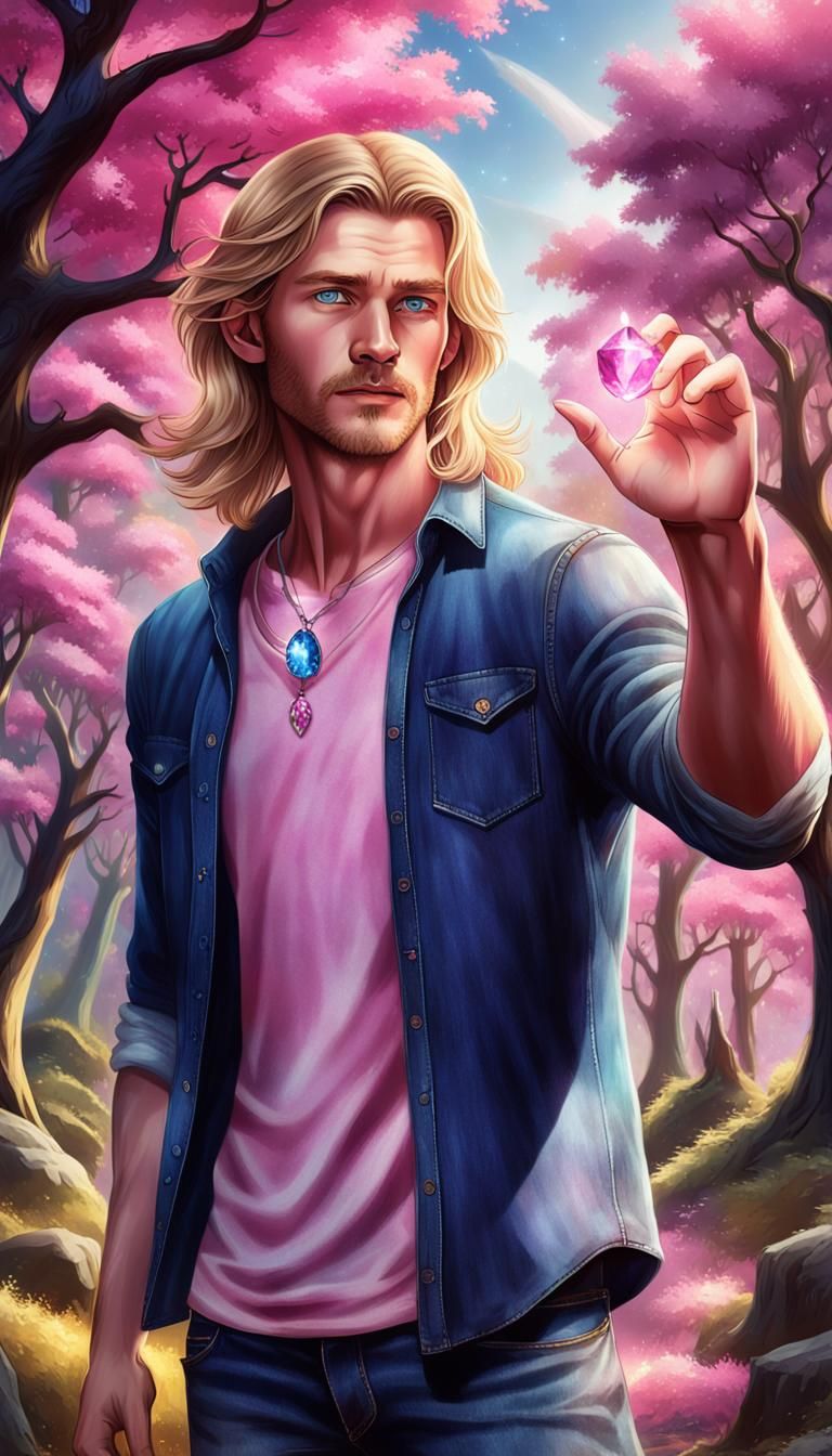 Enchanted Forest Spellcaster with Sapphire Necklace