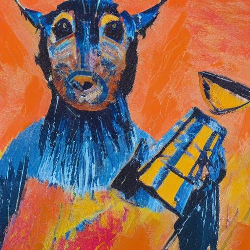 Karkoosha with Carrot in Abstract Expressionism Style