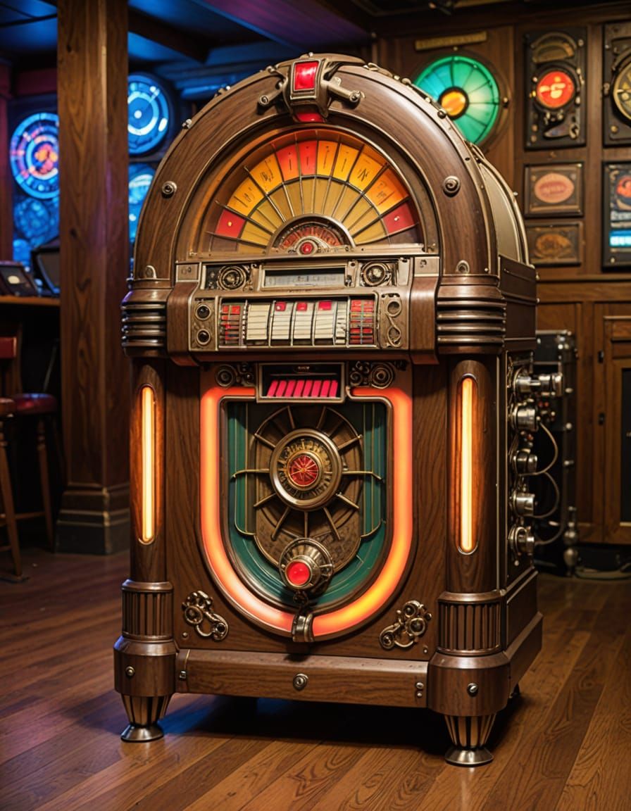 Steampunk Wurlitzer Jukebox in Dance Club