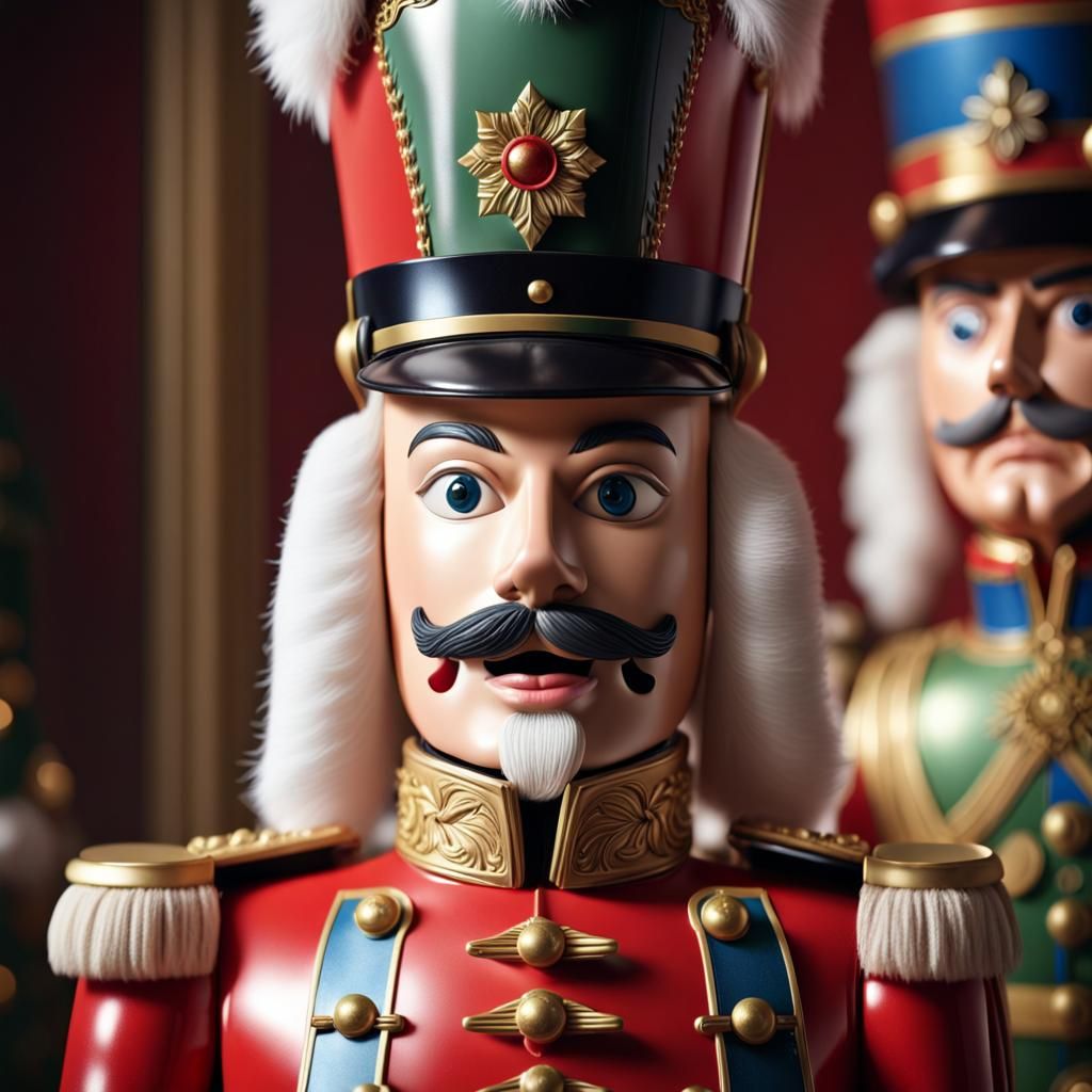 Majestic Toy Soldier Nutcracker Portrait in 8k