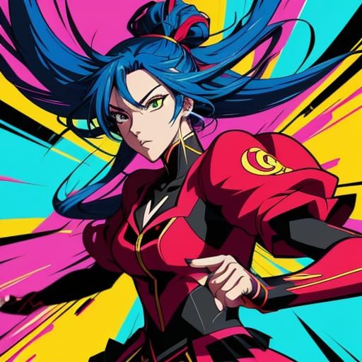 Anime Style Closeup of a Woman Dancing