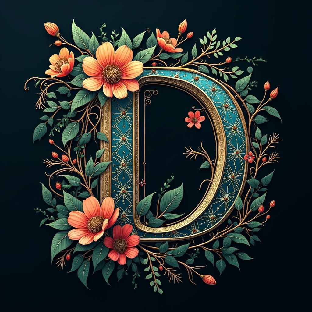 Cosmetics Shop Logo with Ornate Floral Lettering