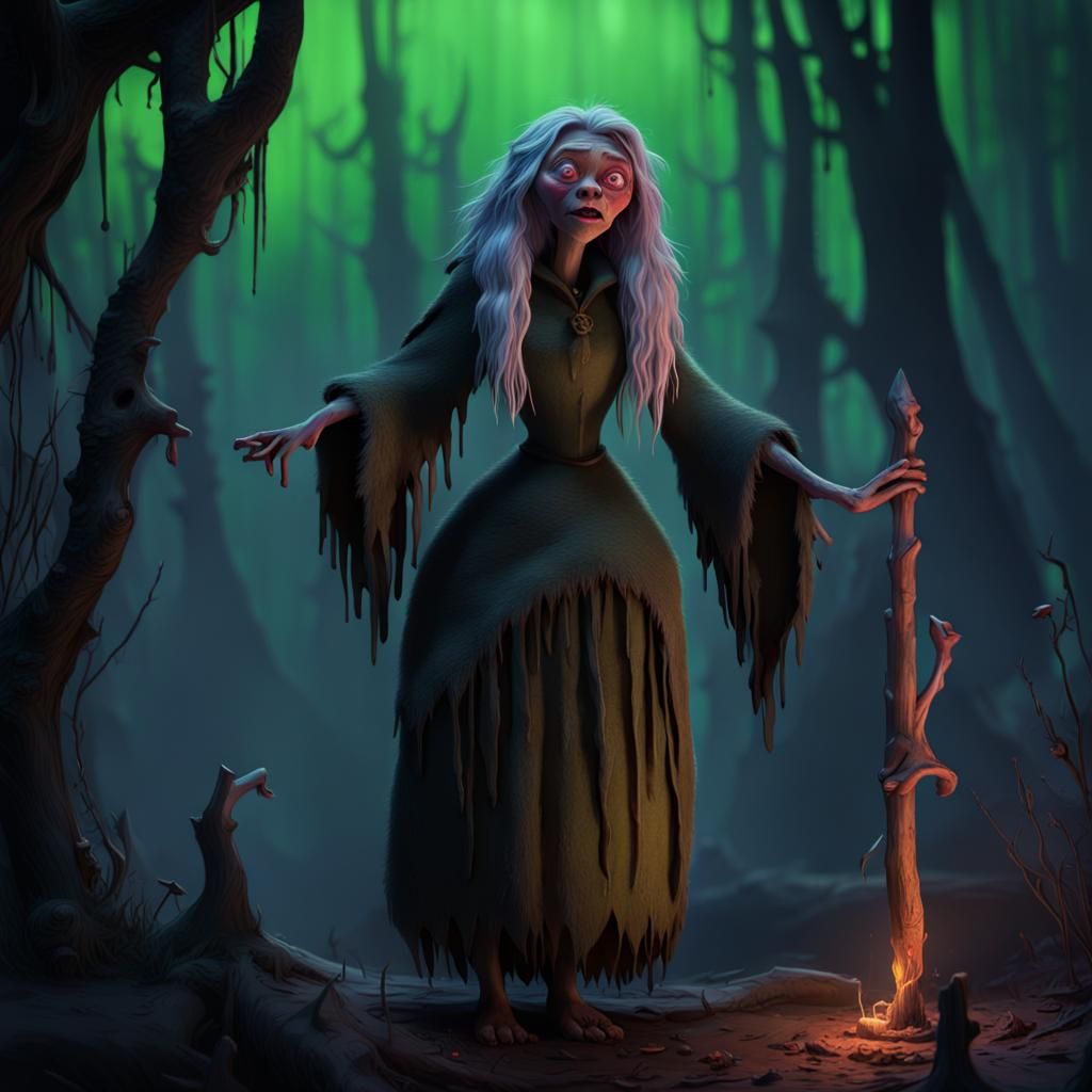 Aurora's Dark Realm: A 3D Digital Art Rendering