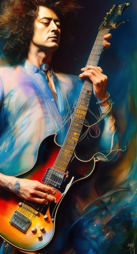 Jimmy Page Portrait: Detailed Fantasy Art