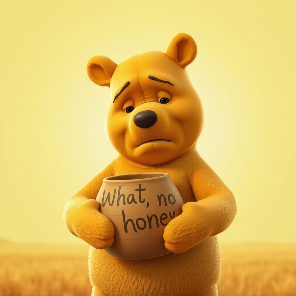 Pooh Bear's Honey Pot Heartbreak in Disney-Style 3D